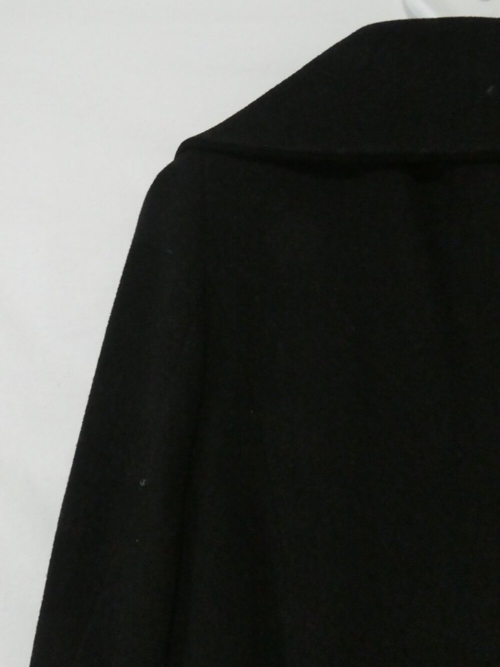 IKE BEHAR Black Wool Blend Shawl Portrait Collar Winter Overcoat Size 6 - Picture 10 of 16